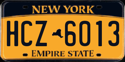 NY license plate HCZ6013