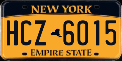 NY license plate HCZ6015