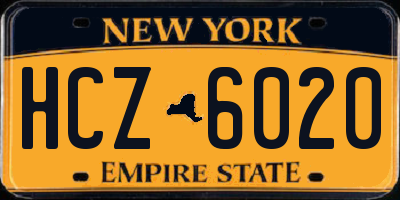 NY license plate HCZ6020