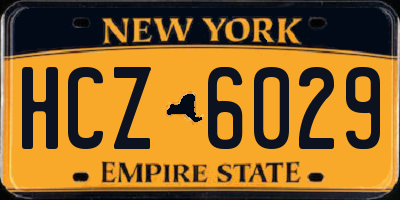 NY license plate HCZ6029