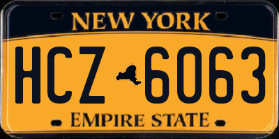 NY license plate HCZ6063