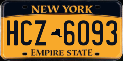 NY license plate HCZ6093