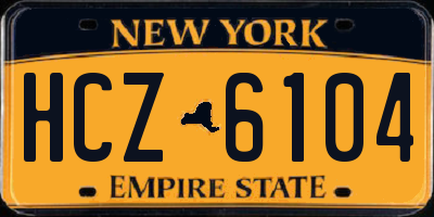 NY license plate HCZ6104