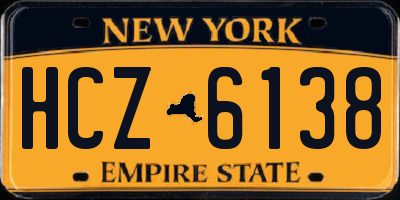 NY license plate HCZ6138