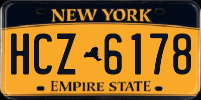 NY license plate HCZ6178