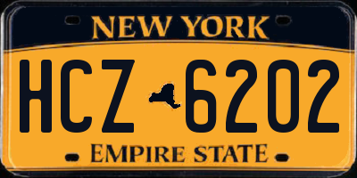 NY license plate HCZ6202