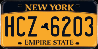 NY license plate HCZ6203