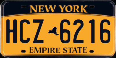 NY license plate HCZ6216