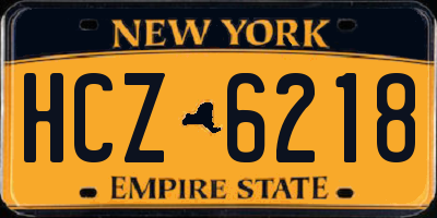 NY license plate HCZ6218