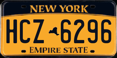 NY license plate HCZ6296