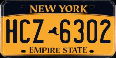 NY license plate HCZ6302