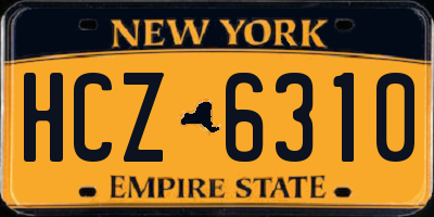 NY license plate HCZ6310