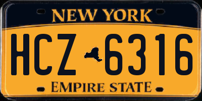 NY license plate HCZ6316