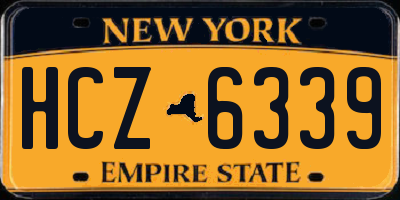 NY license plate HCZ6339