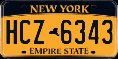 NY license plate HCZ6343