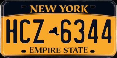 NY license plate HCZ6344