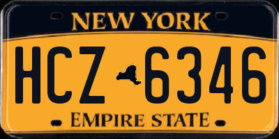 NY license plate HCZ6346