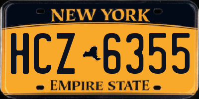 NY license plate HCZ6355