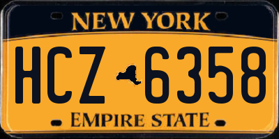 NY license plate HCZ6358