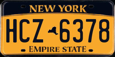 NY license plate HCZ6378