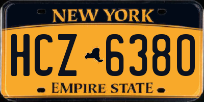 NY license plate HCZ6380