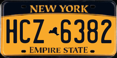 NY license plate HCZ6382