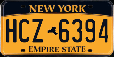 NY license plate HCZ6394
