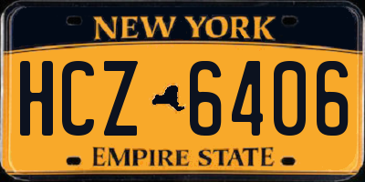 NY license plate HCZ6406