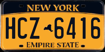 NY license plate HCZ6416