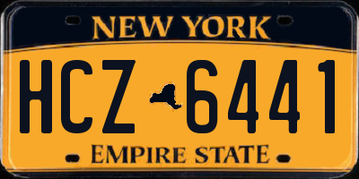 NY license plate HCZ6441