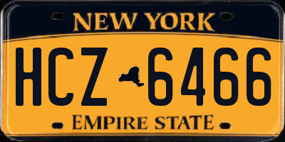 NY license plate HCZ6466
