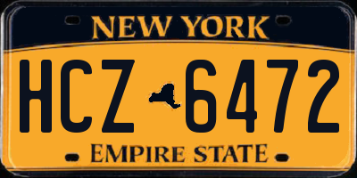 NY license plate HCZ6472