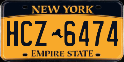 NY license plate HCZ6474