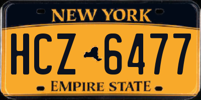 NY license plate HCZ6477