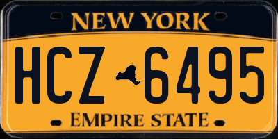 NY license plate HCZ6495