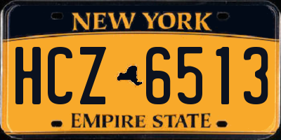 NY license plate HCZ6513