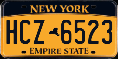 NY license plate HCZ6523