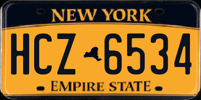 NY license plate HCZ6534