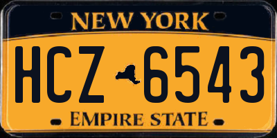 NY license plate HCZ6543