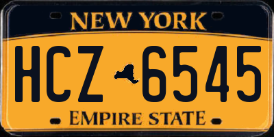 NY license plate HCZ6545