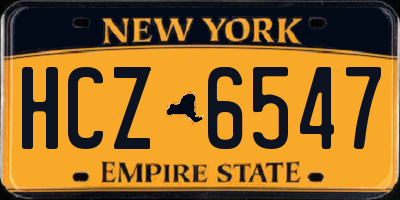 NY license plate HCZ6547