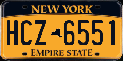 NY license plate HCZ6551