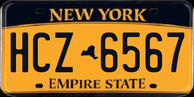 NY license plate HCZ6567