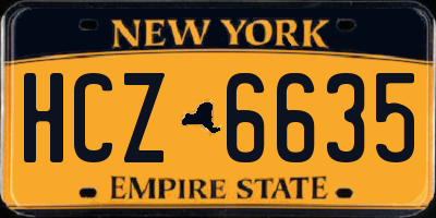 NY license plate HCZ6635