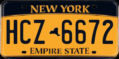 NY license plate HCZ6672