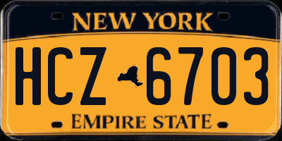 NY license plate HCZ6703