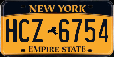 NY license plate HCZ6754