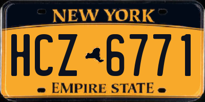 NY license plate HCZ6771