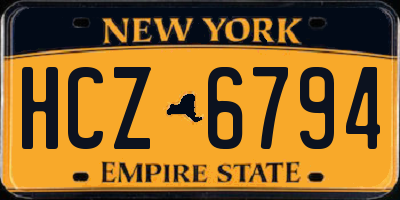 NY license plate HCZ6794