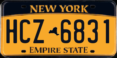 NY license plate HCZ6831